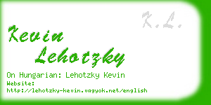 kevin lehotzky business card